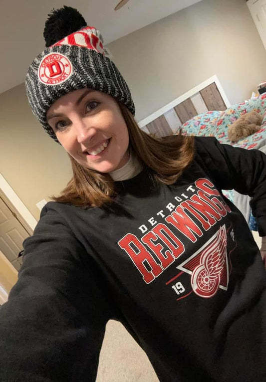Red Wings Pom Beanie