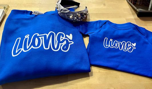 Lions Script Onesie