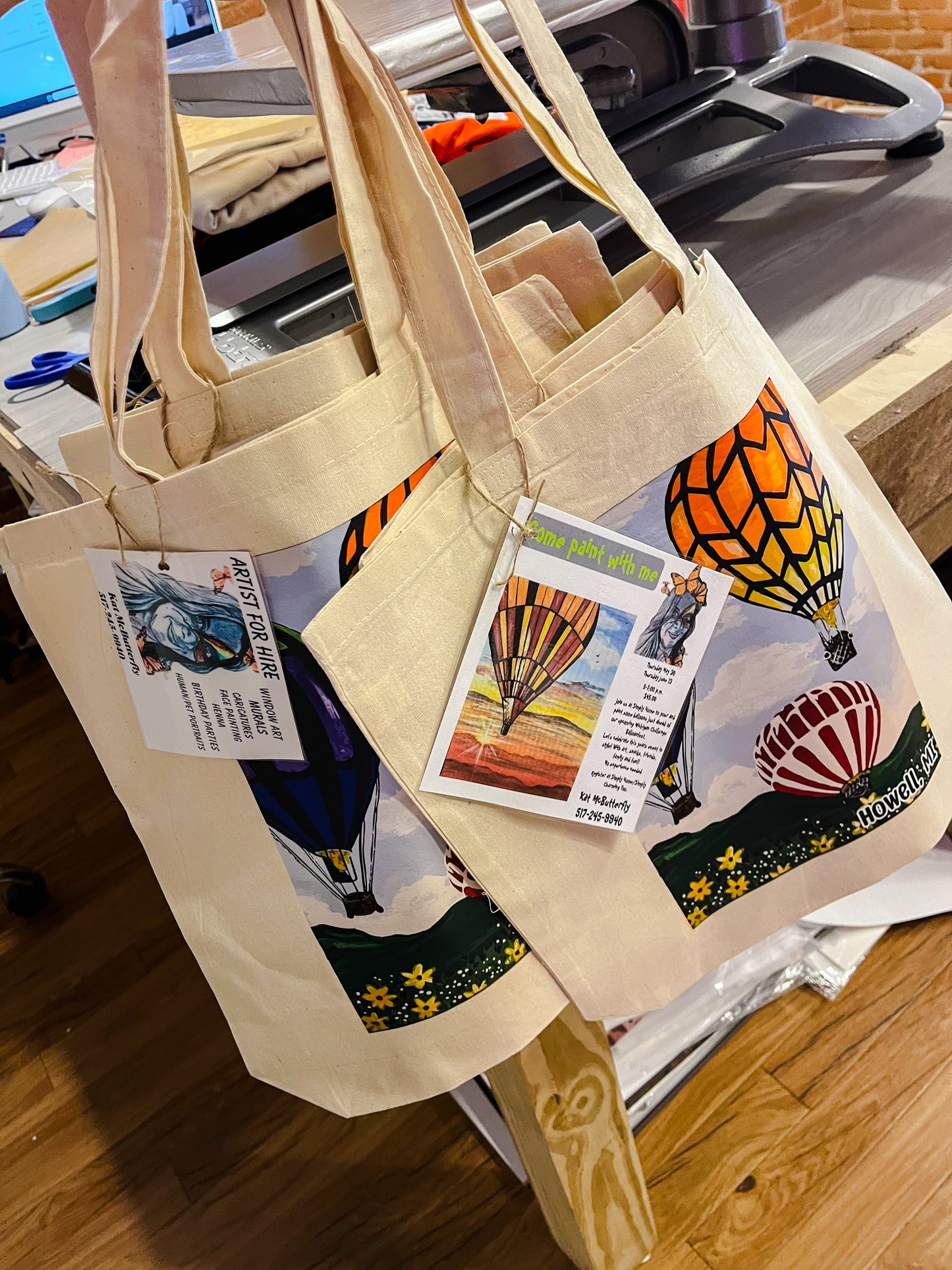 Kat Mcbutterfly Balloon Art Tote Bag