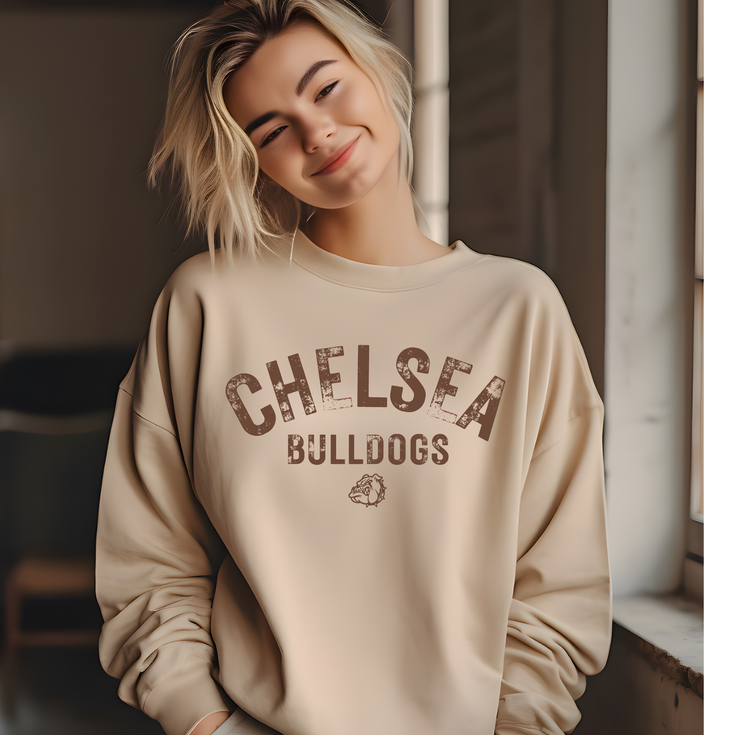 Chelsea Bulldogs Sand Crewneck