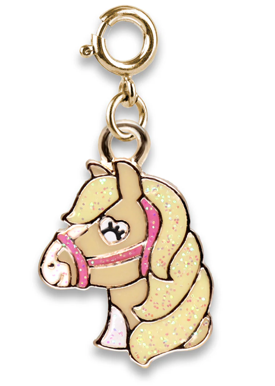 Gold Glitter Horse Charm
