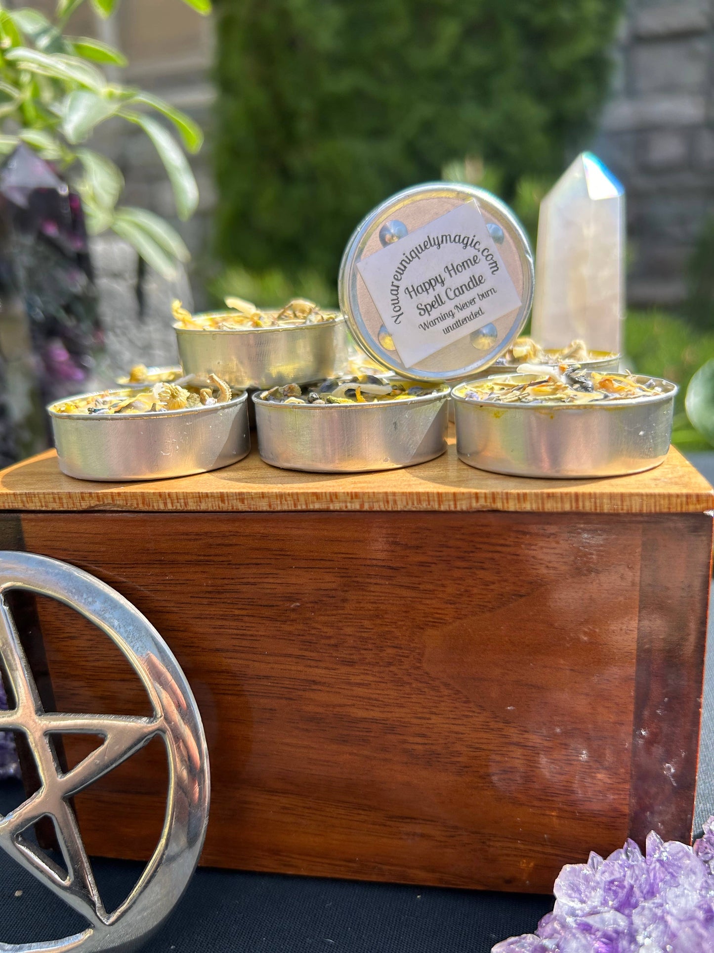 Happy Home, To Bring Peace Tealight Spell Candles