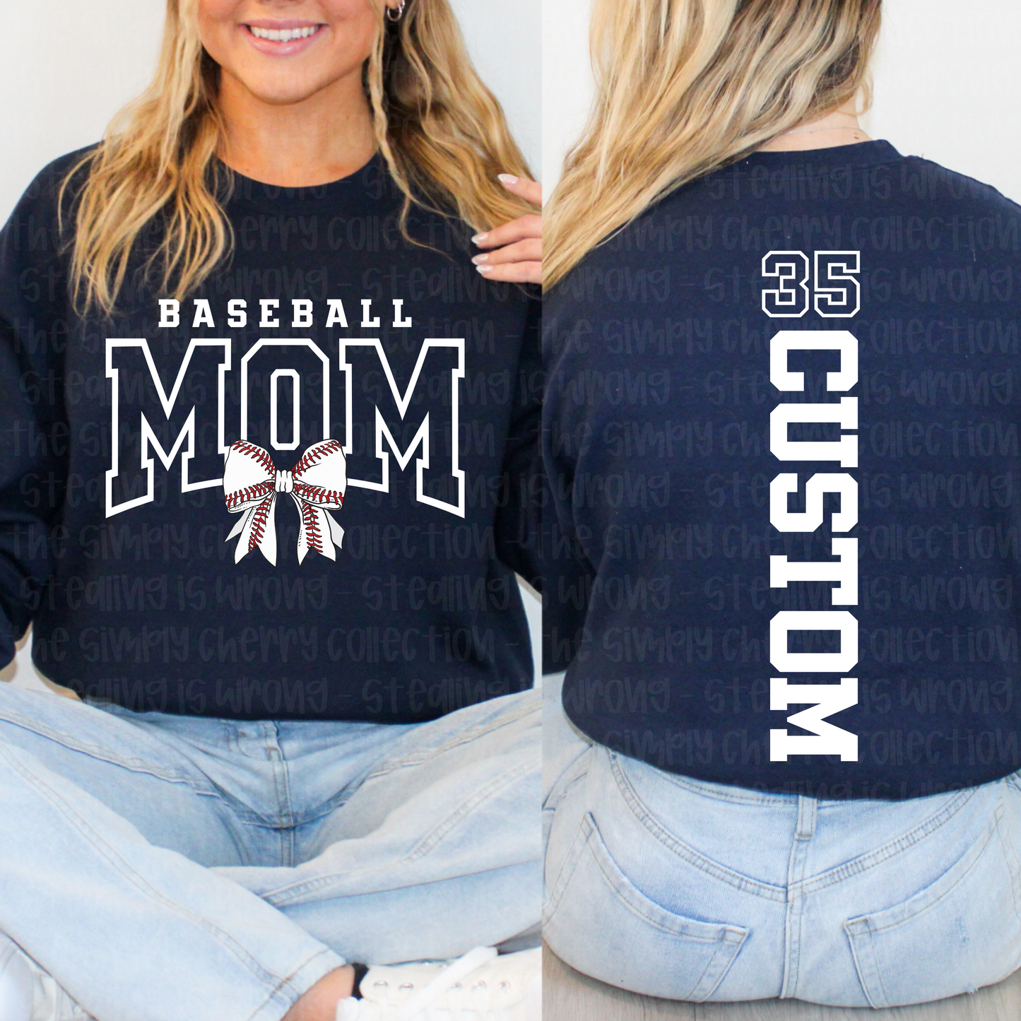 Baseball Mom Bow