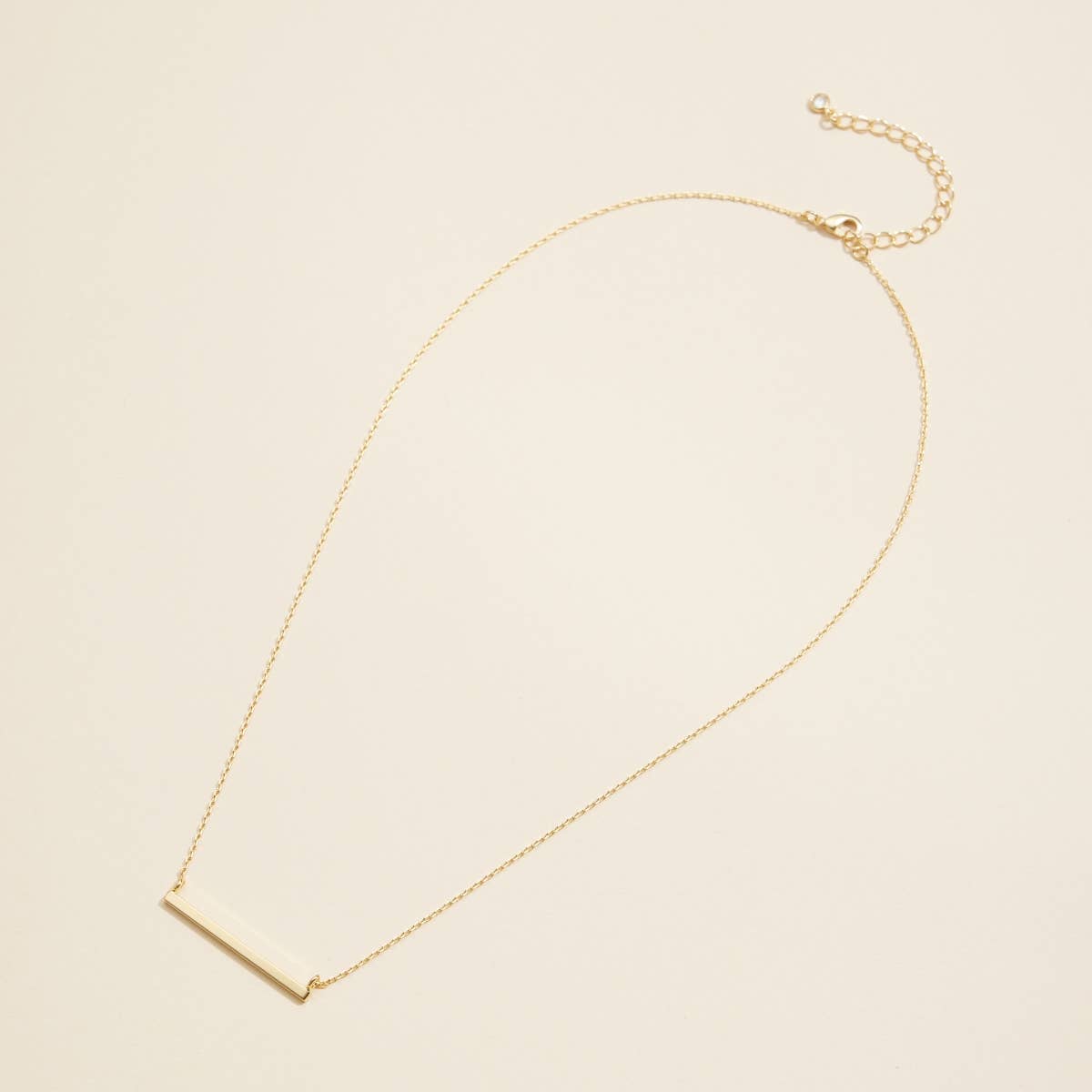 Bar Charm Gold Dip Short Necklace