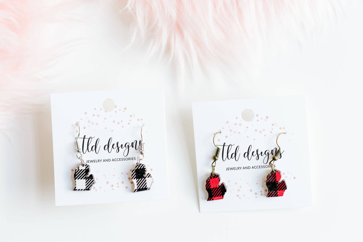 Michigan Buffalo Plaid Earrings