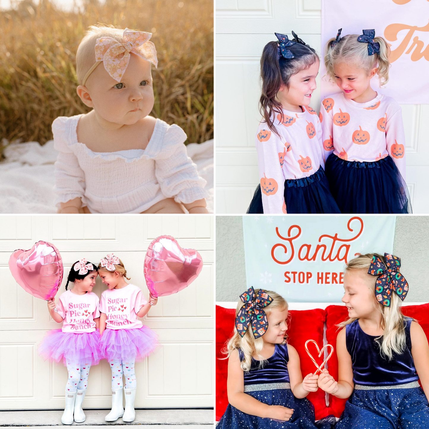 Pink and White Checkered Bow