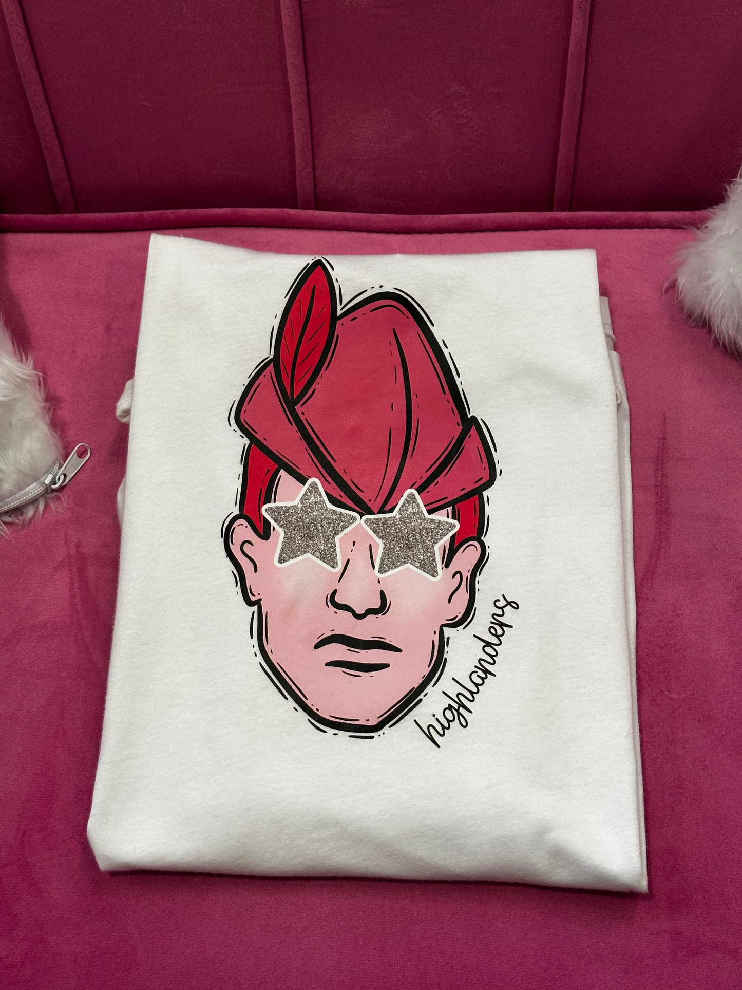 Pink Mascot Face Tee - M