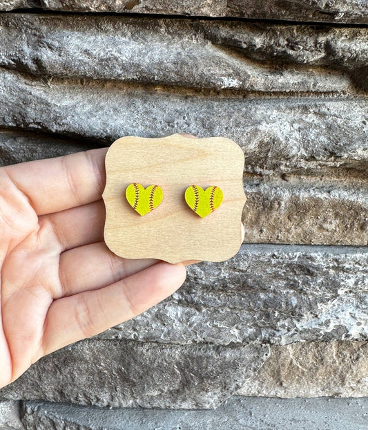Softball Stud Earrings
