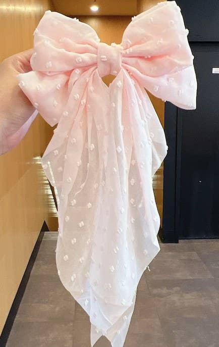 Swiss Dot Bow - Ivory