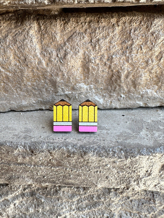 Pencil Stud Teacher Earrings