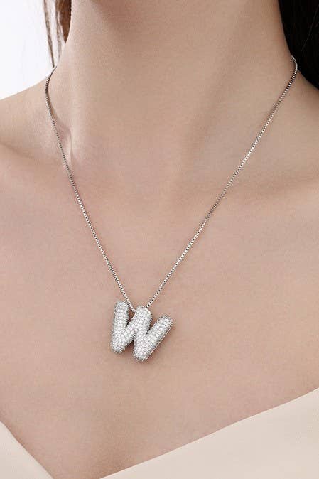 Initial Rhinestone Bubble Necklace