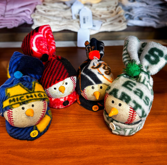 Recycled Baseball Snowman