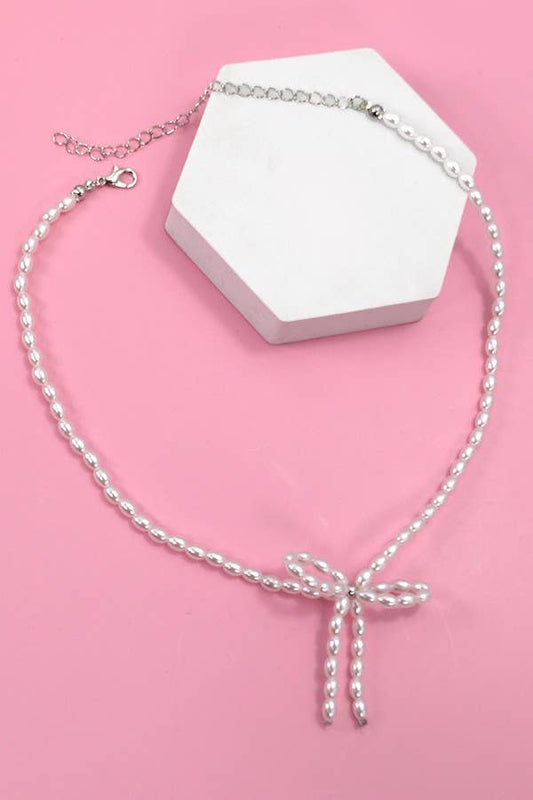 Pearl Bow Necklace