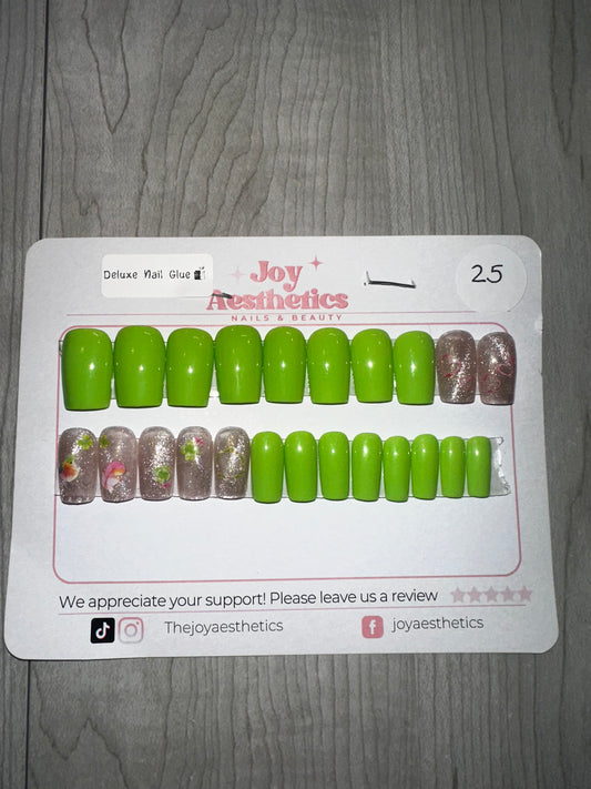 Green and Pink Shamrock Nails