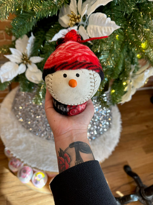 Recycled Softball Snowman