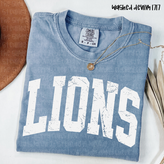 Distressed Lions Garment Dyed Top