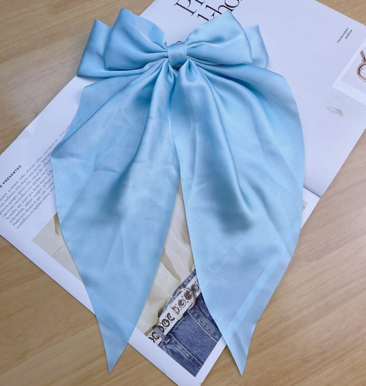 Silky Large Bow - Light Blue