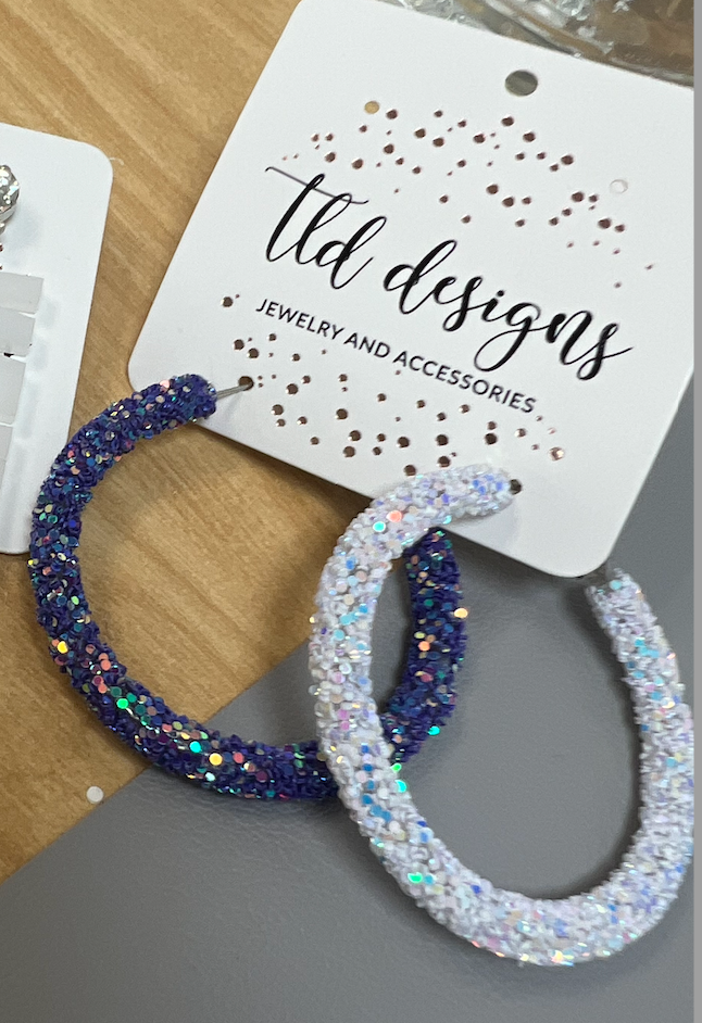 Game Day Glitter Hoops