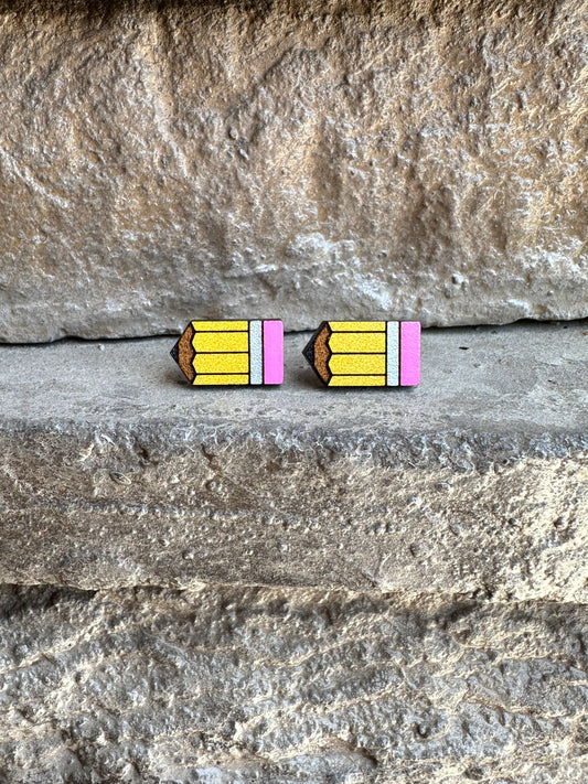Pencil Stud Teacher Earrings