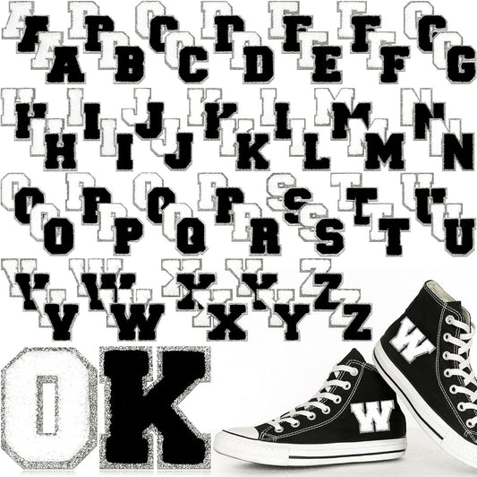Small White/Silver Letter Patches