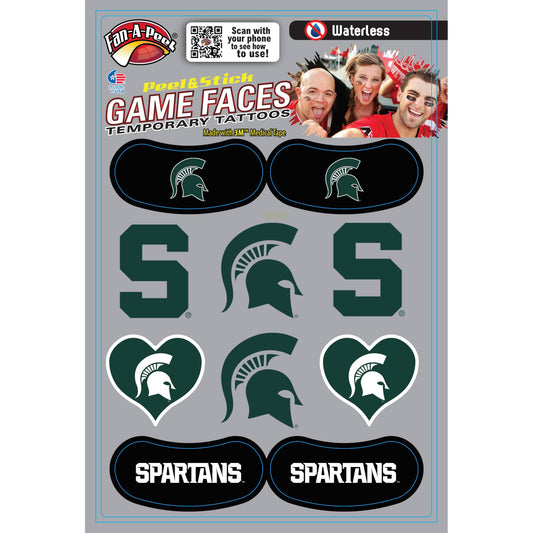 Michigan State Game Faces® Temporary Tattoos