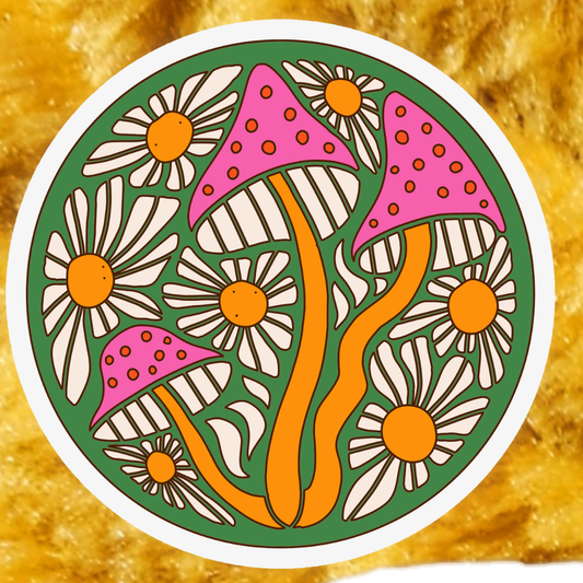 Retro Mushroom Sticker