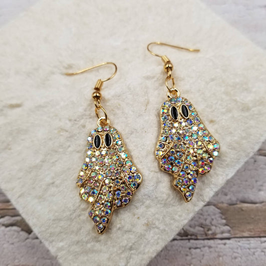 Halloween Diamond Ghost Earrings