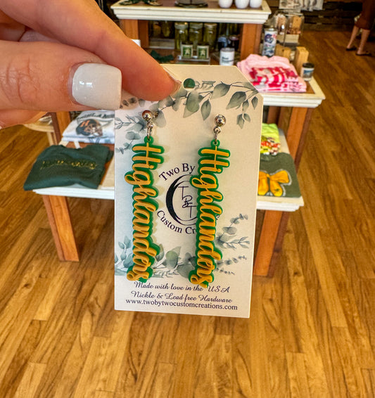 Game Day Name Earrings