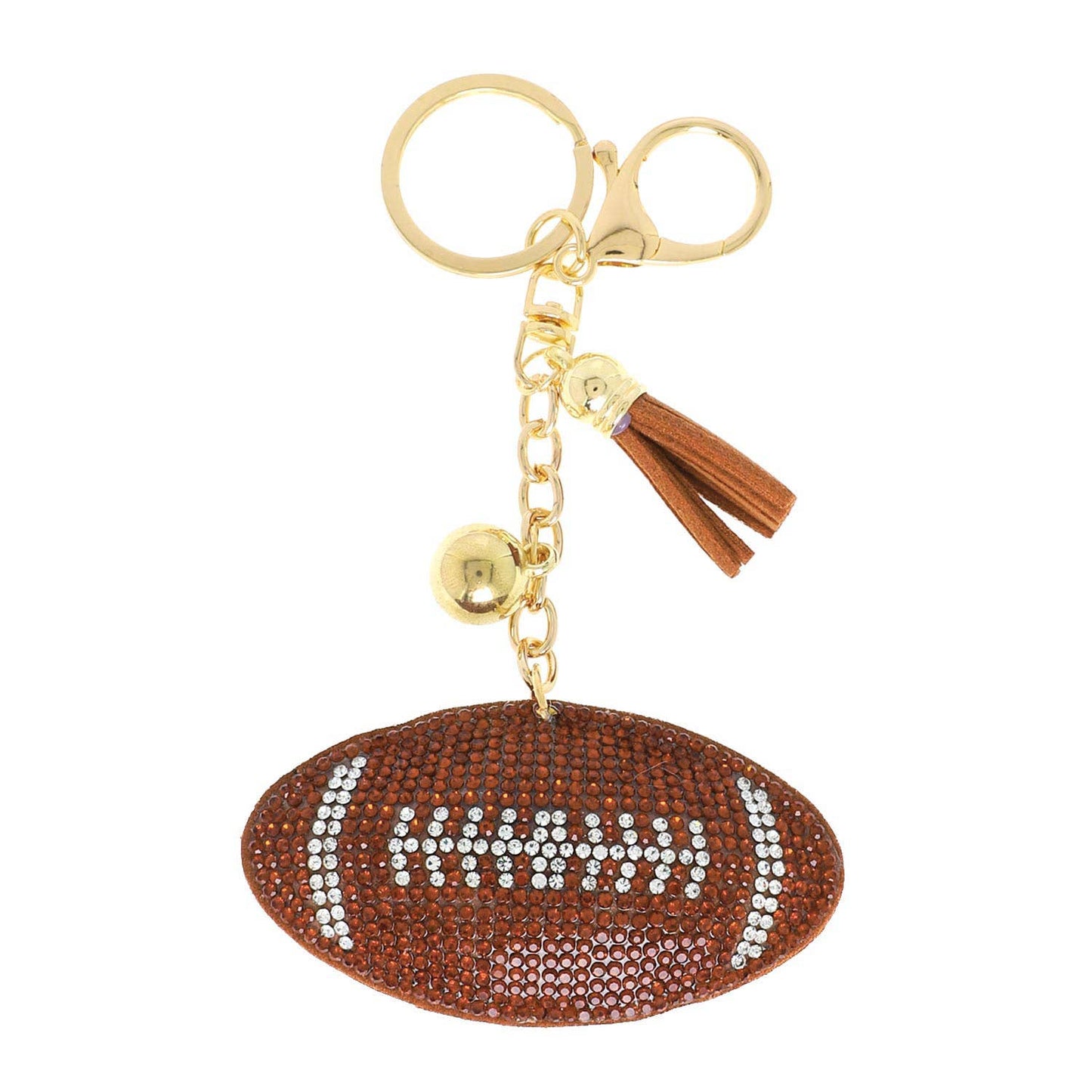 Rhinestone Football Keychain