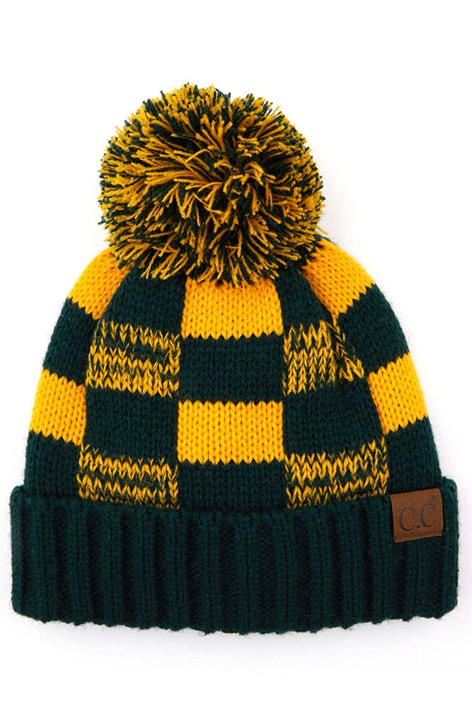 C.C Buffalo Check Team Beanie Green/Gold
