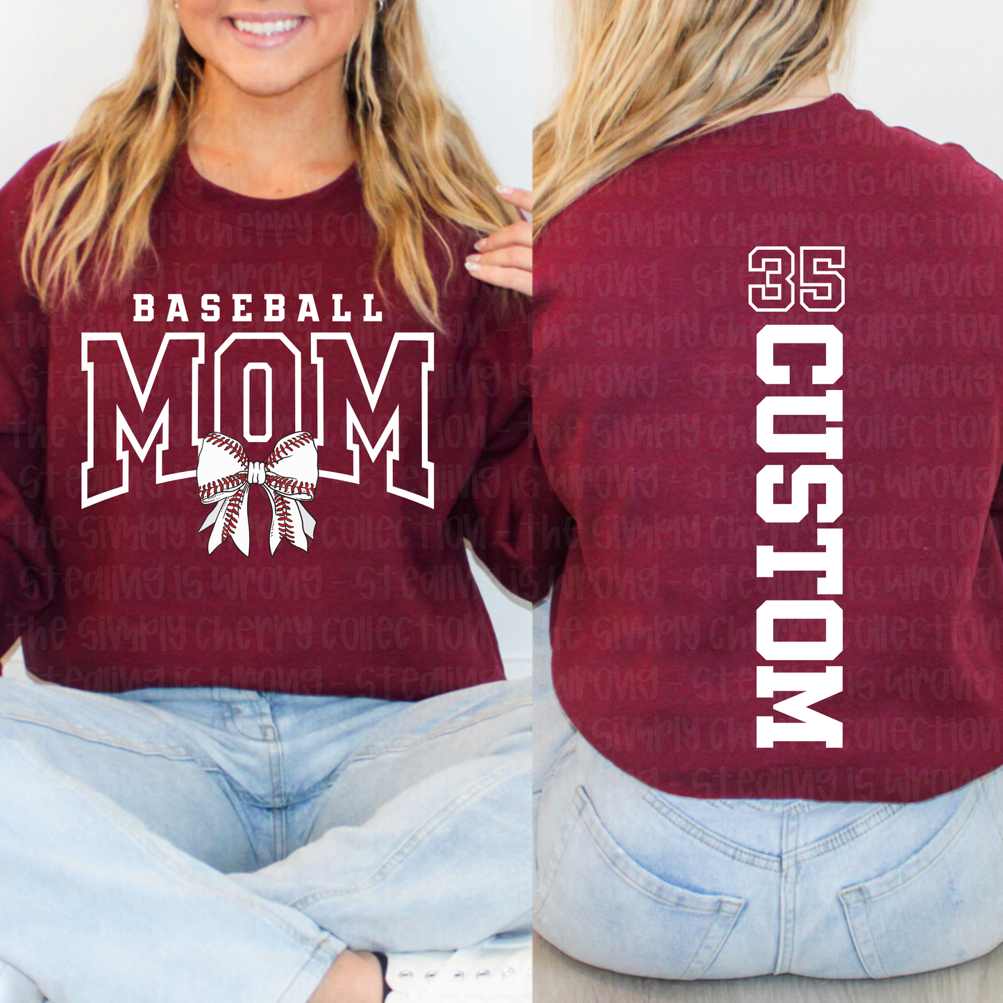 Baseball Mom Bow