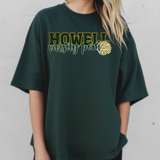 Howell Varsity Pom Glitter Script