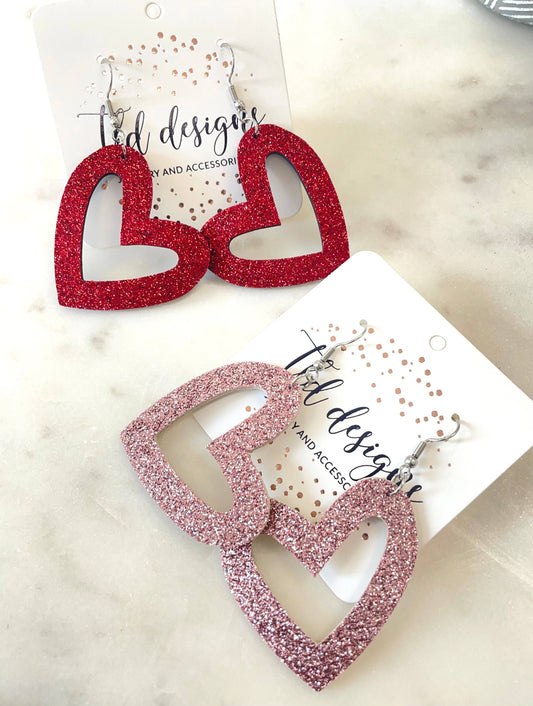 Red Glitter Hearts