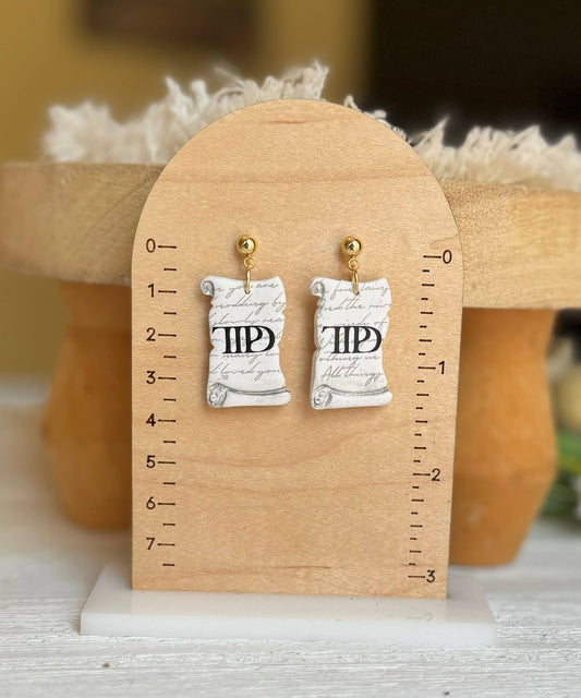 Cream Scroll Earrings