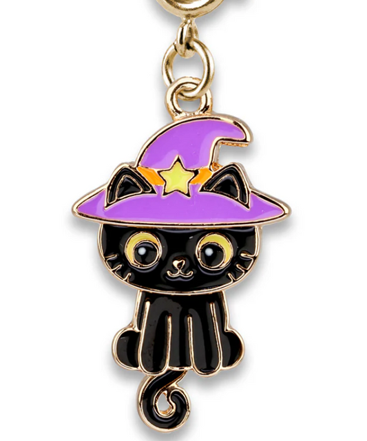Gold Swivel Black Cat Charm