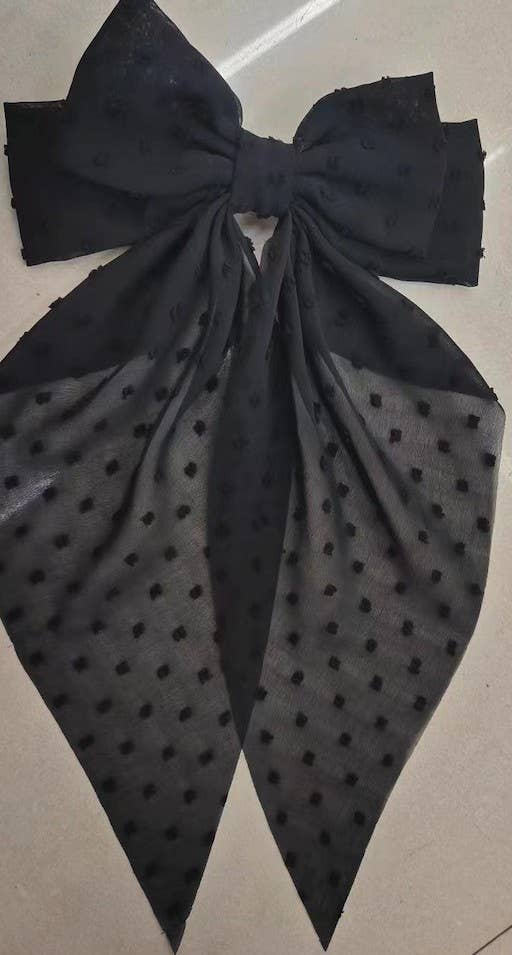 Swiss Dot Bow - Black