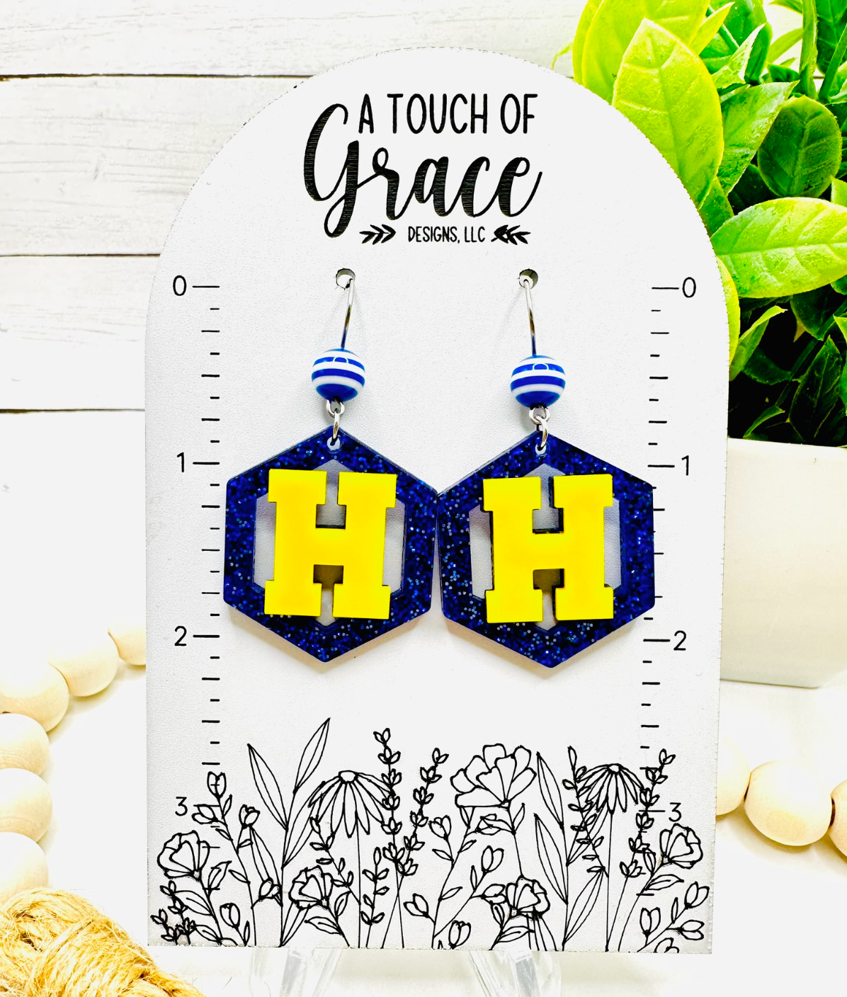 Hexagon School Earrings