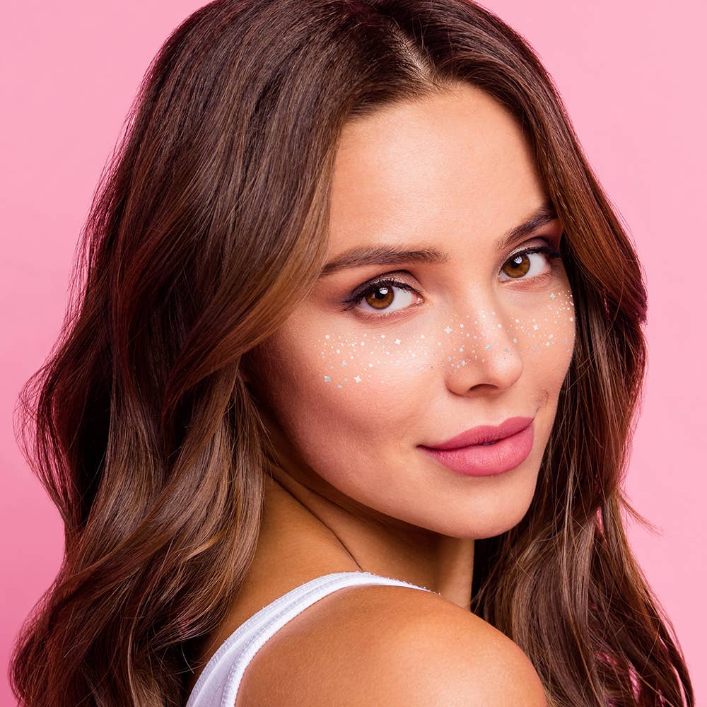 Silver Face Freckles Tattoo