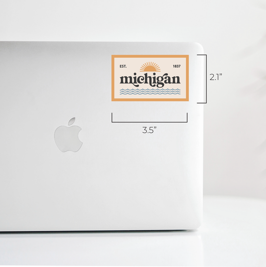 Retro Michigan Patch Durable Sticker (Day) — Original Design