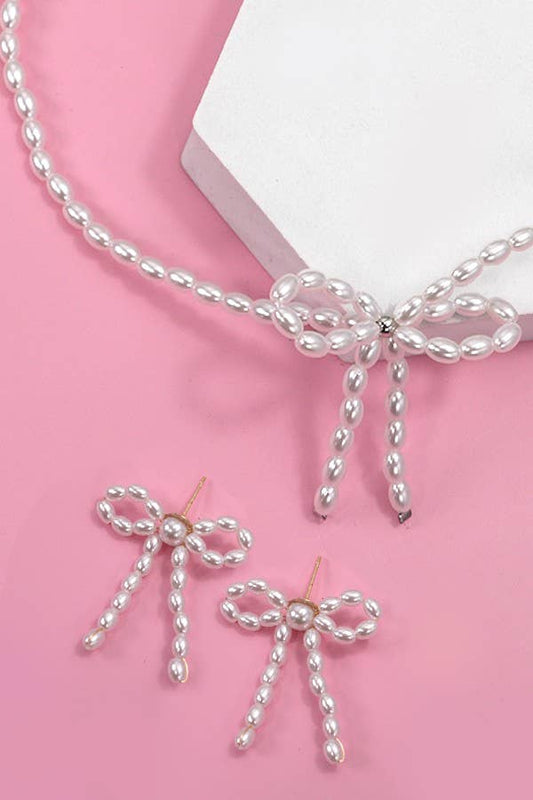 Pearl Bow Necklace