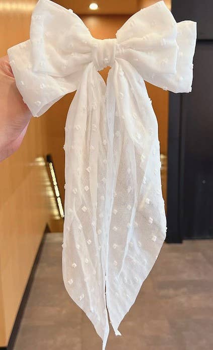 Swiss Dot Bow - Ivory
