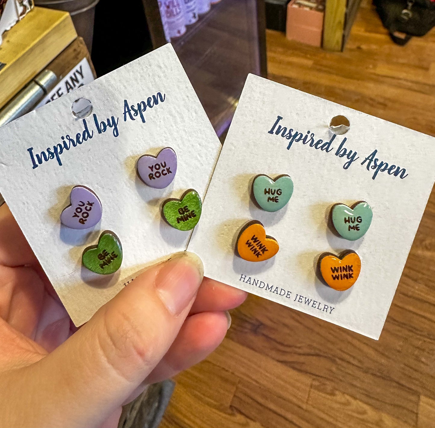 2 Conversation Hearts Earrings