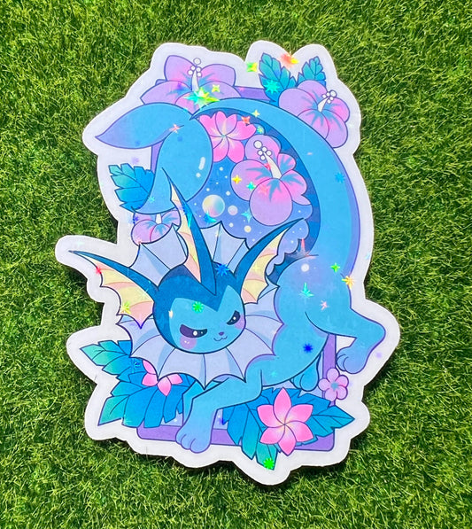 Eeveelutions Flowers Sticker Vaporeon