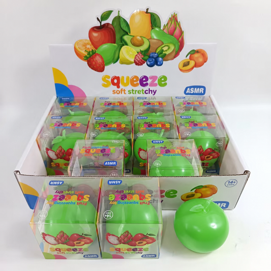 Crunchy Green Apple Block Squishy Toy