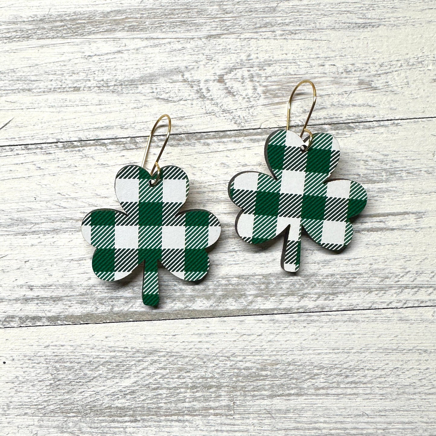 Plaid Shamrock Earrings