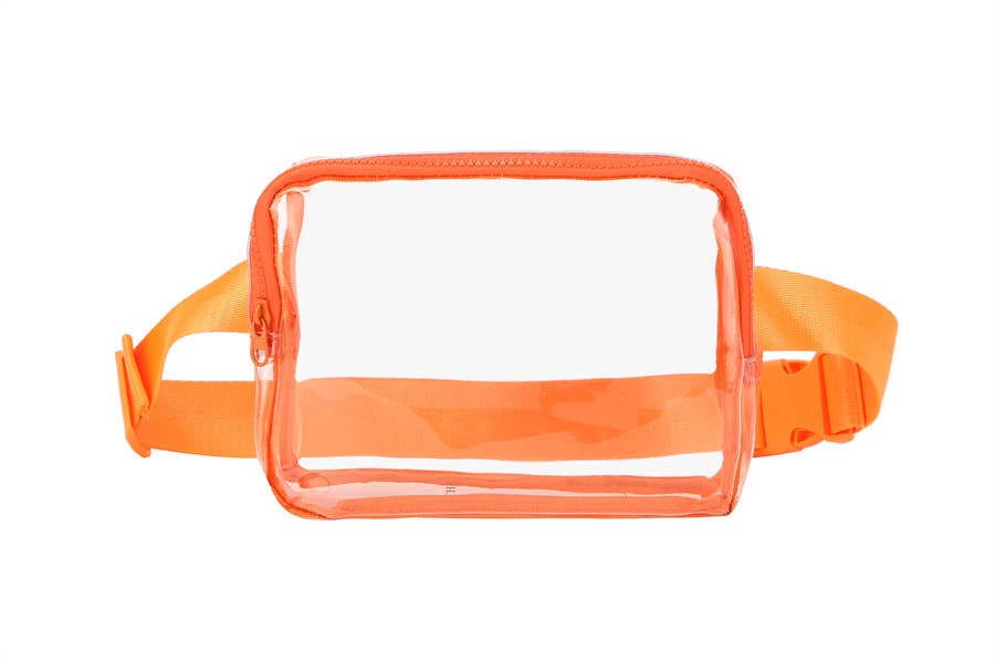 Ladies Clear See Thru Plastic Belt Waist Handbag