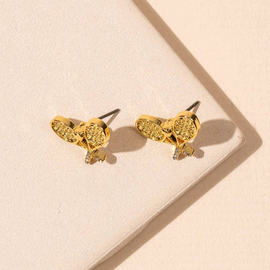 Tennis 18K Gold Dip Stud Earrings
