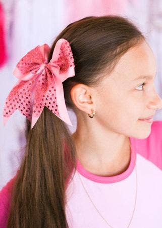 Green Sequin Cheer Bow