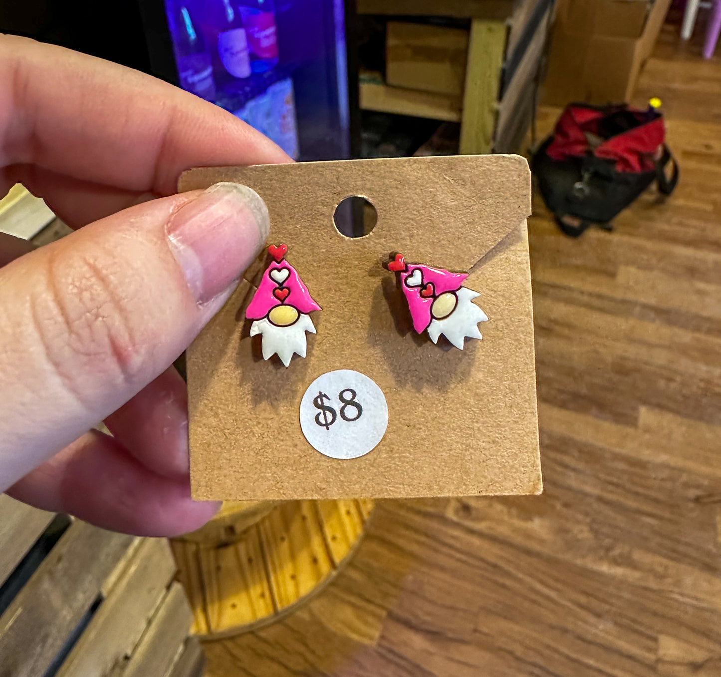 Pink Gnome Earrings