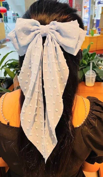 Swiss Dot Bow - Ivory